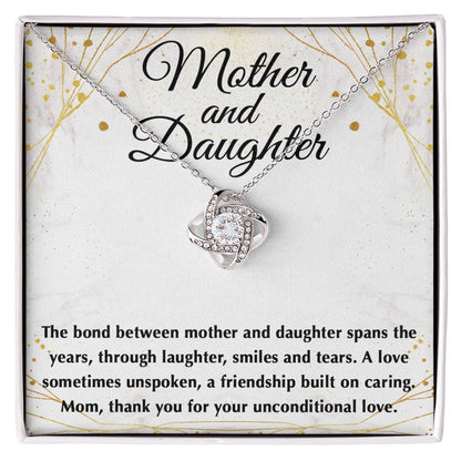The Bond Between Mother _ Daughter Love Knot Neclace
