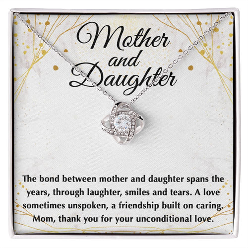 The Bond Between Mother _ Daughter Love Knot Neclace