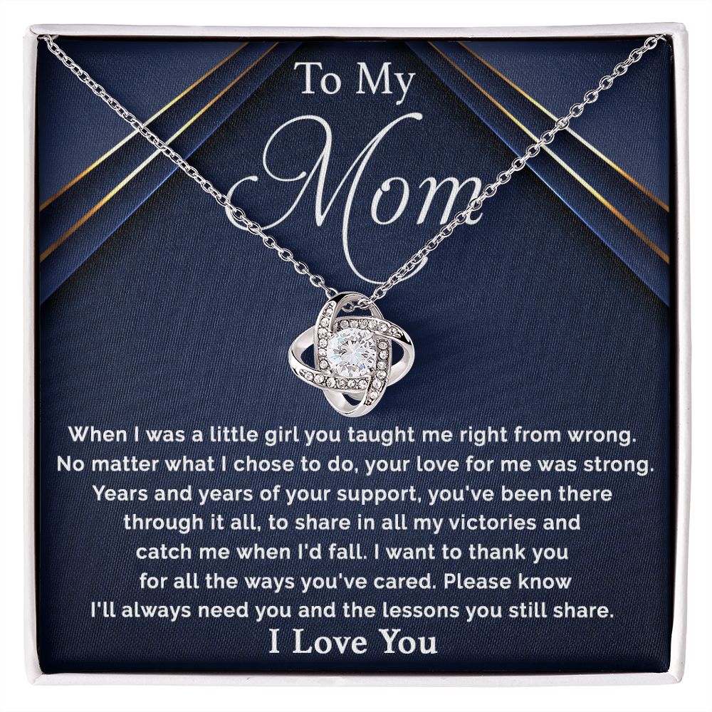 To My Mom - I Want To Thank You Love Knot Necklace