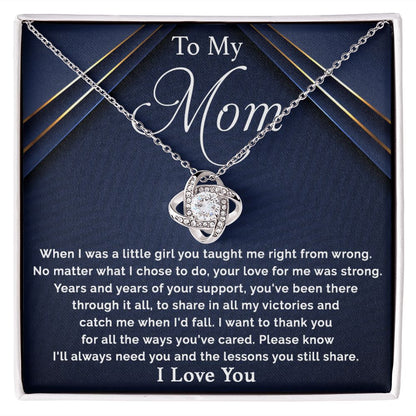 To My Mom - I Want To Thank You Love Knot Necklace