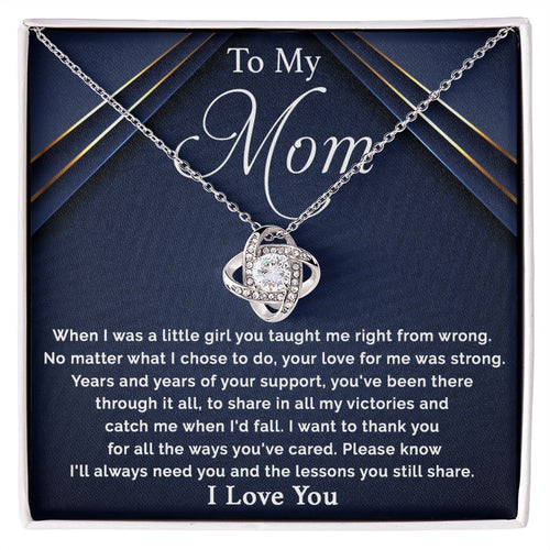 To My Mom - I Want To Thank You Love Knot Necklace