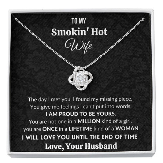 To my Wife | 14K White gold plated Necklace| I will love you until the end of time