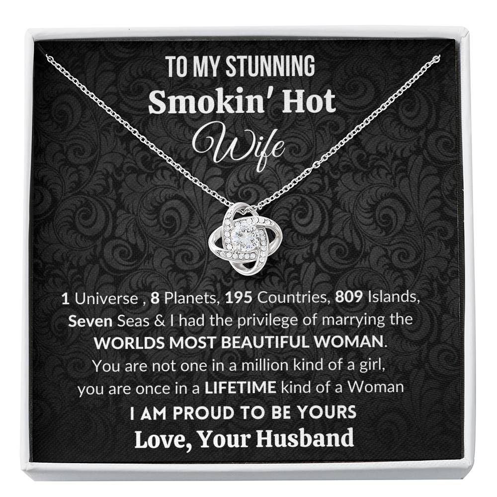 Gift for Wife | 14k Gold Plated Love Knot Necklace | Proud to be yours