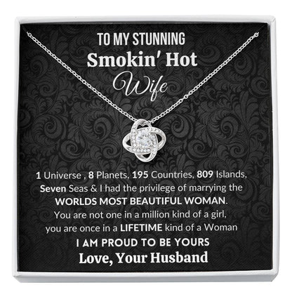 Gift for Wife | 14k Gold Plated Love Knot Necklace | Proud to be yours