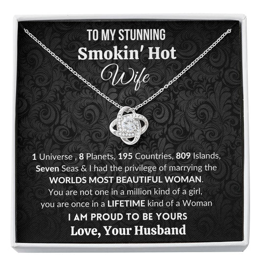 Gift for Wife | 14k Gold Plated Love Knot Necklace | Proud to be yours