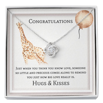 HUGS & KISSES - CARD Love Knot Neclace