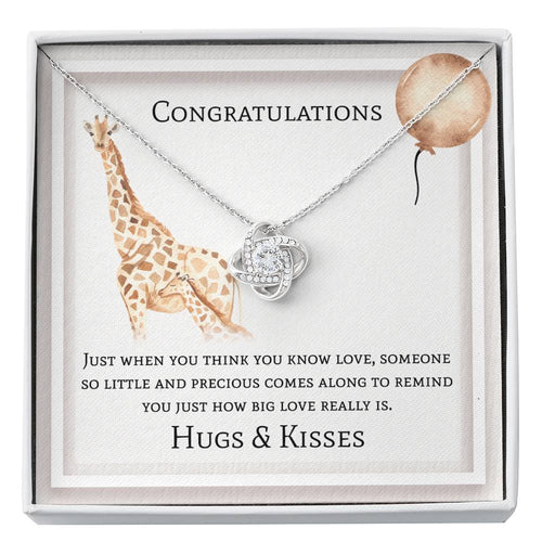 HUGS & KISSES - CARD Love Knot Neclace