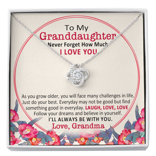 Grandma to Granddaughter 3 Love Knot Neclace