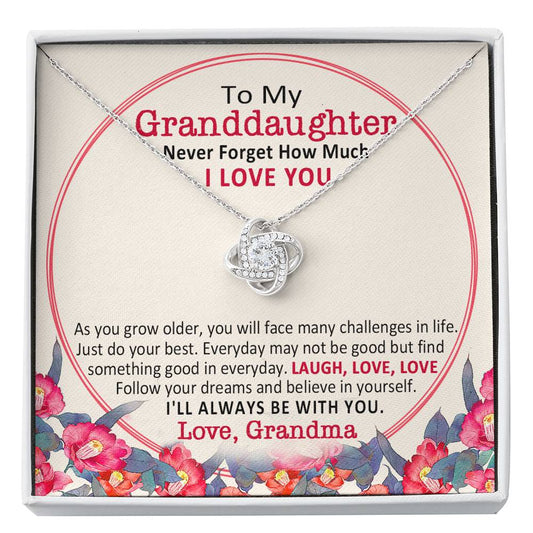 Grandma to Granddaughter 3 Love Knot Neclace