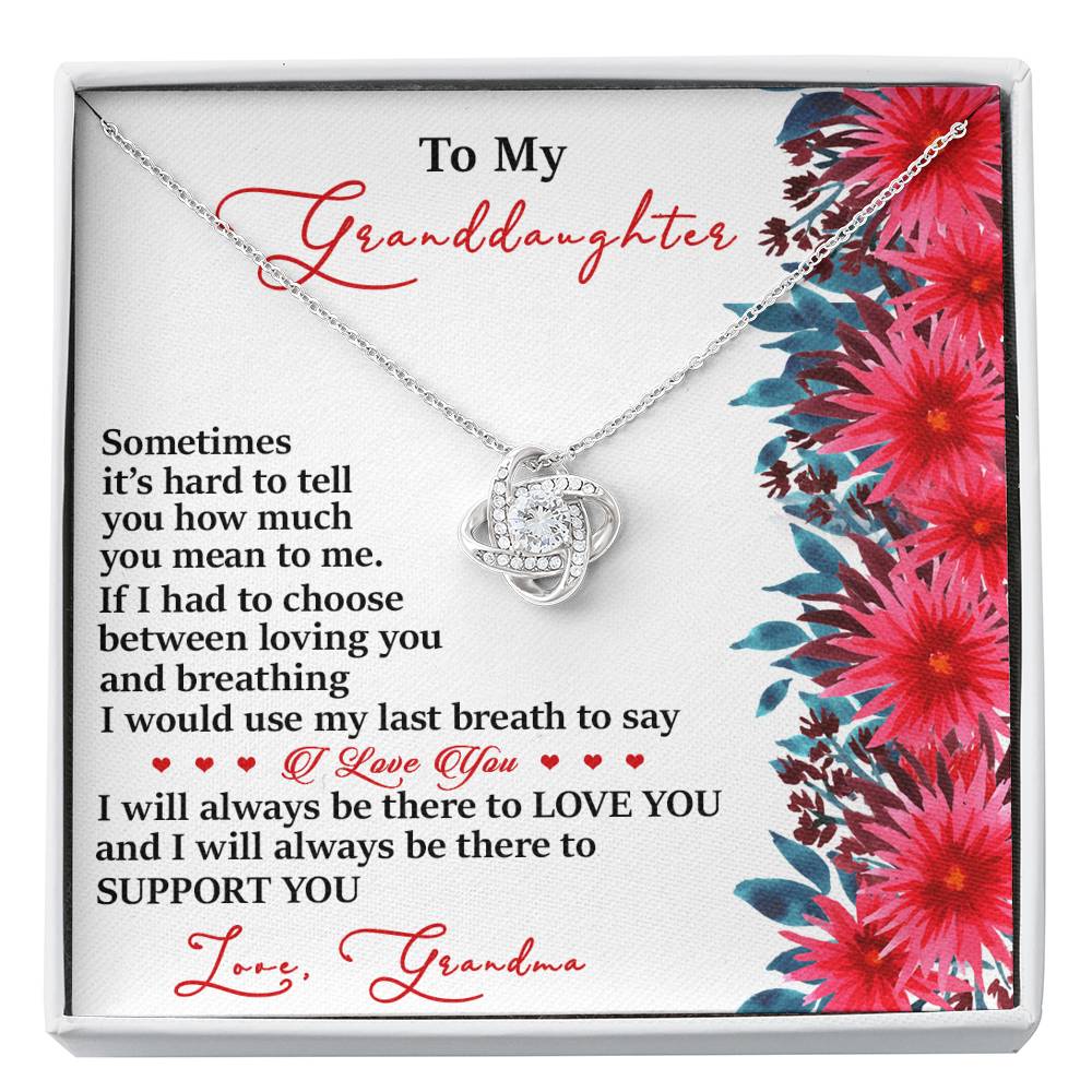 Grandma to Granddaughter 4 Love Knot Neclace