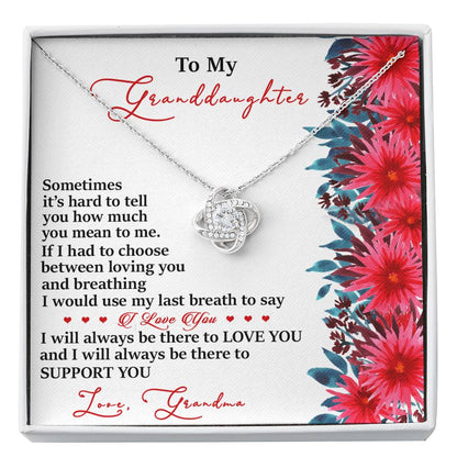 Grandma to Granddaughter 4 Love Knot Neclace