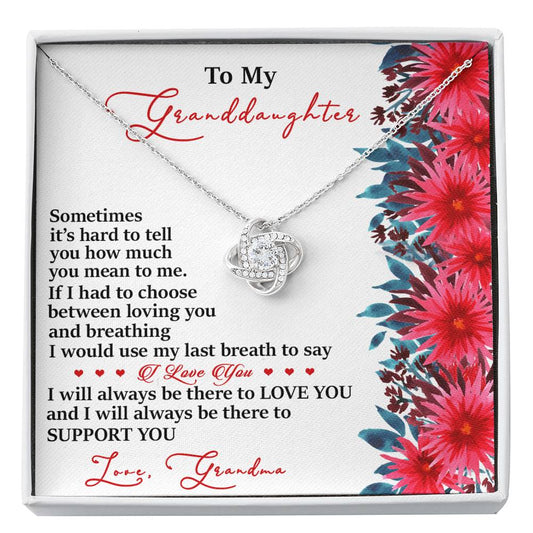 Grandma to Granddaughter 4 Love Knot Neclace