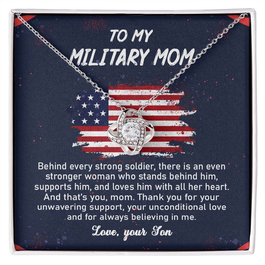 To My Military Mom Love Knot Neclace