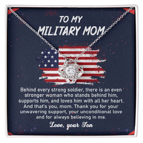 To My Military Mom Love Knot Neclace
