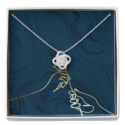 GOLD ROSE BLANK Love Knot Neclace