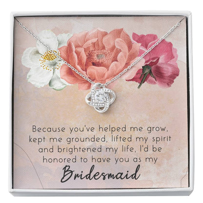 HELPED ME GROW - CARD Love Knot Neclace