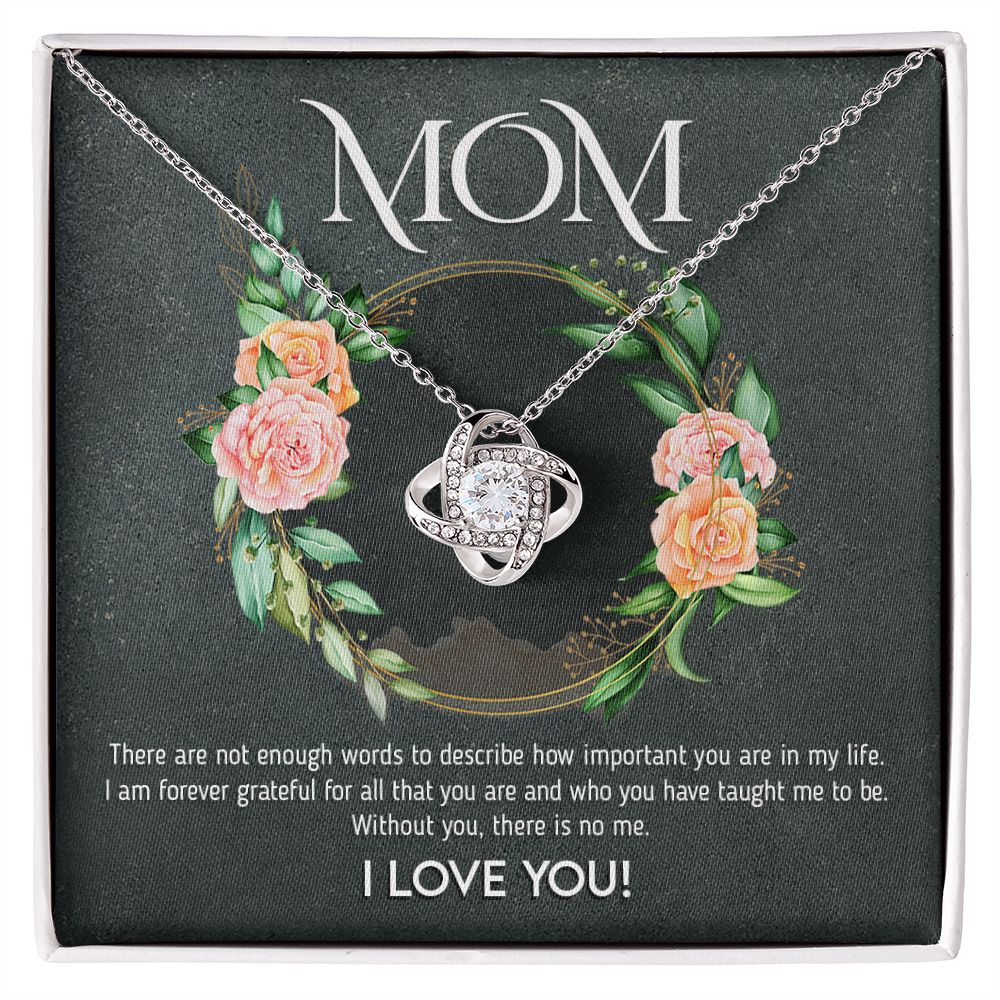 Mom - Not Enough Words Love Knot Neclace