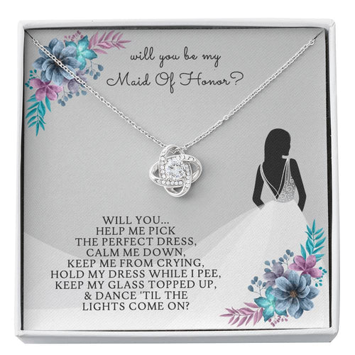 MAID OF HONOR - CARD Love Knot Neclace