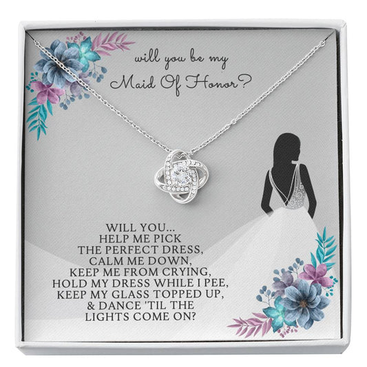 MAID OF HONOR - CARD Love Knot Neclace