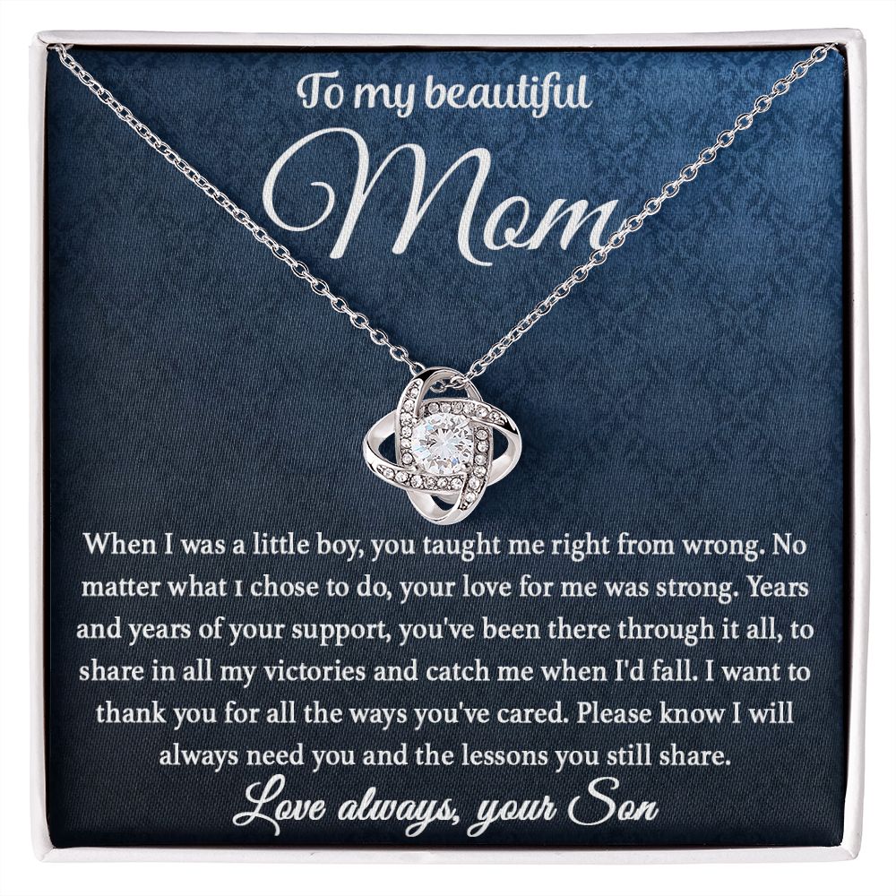 To My Mom - You Taught Me Love Knot Necklace