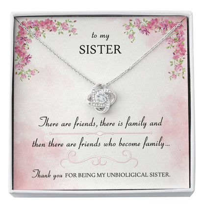 FRIENDS WHO BECOME FAMILY - CARD Love Knot Neclace