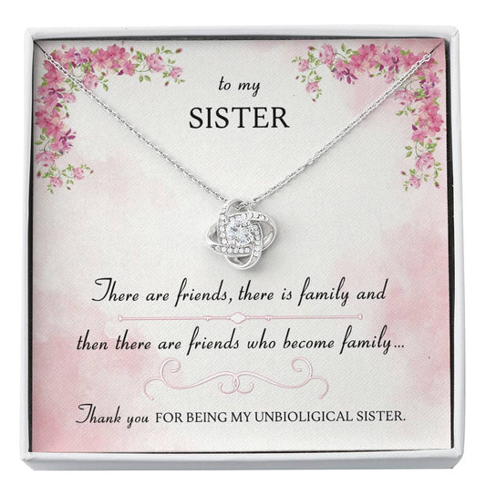 FRIENDS WHO BECOME FAMILY - CARD Love Knot Neclace