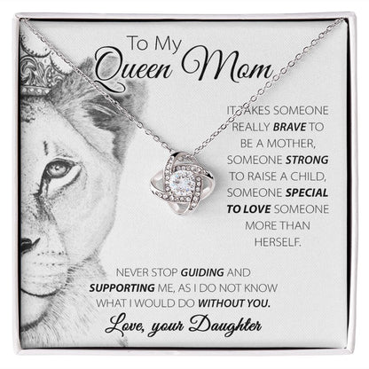 To My Queen Mom Love Knot Neclkace