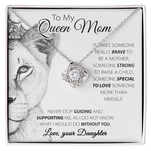To My Queen Mom Love Knot Neclkace