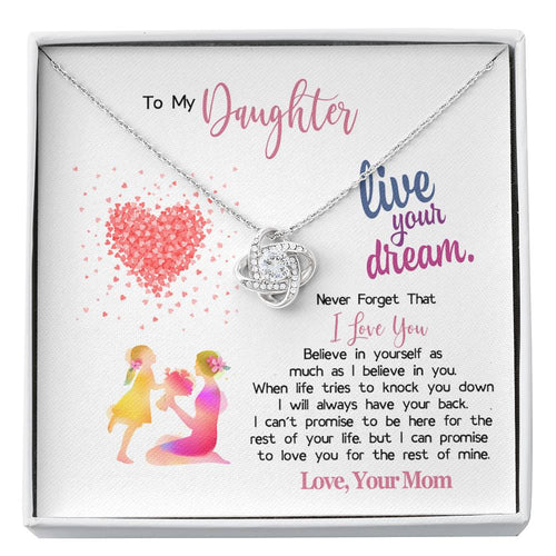 LIVE YOUR DREAM - CARD Love Knot Neclace