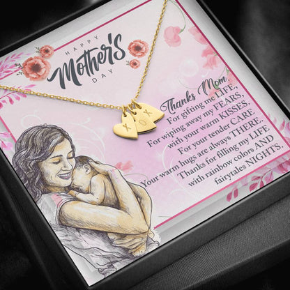 Gift For Mom For Mother's Day. Sterling Silver Engravable Necklace with Message Card