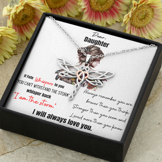 Dear Daughter Dragonfly Necklace from Mom and Dad