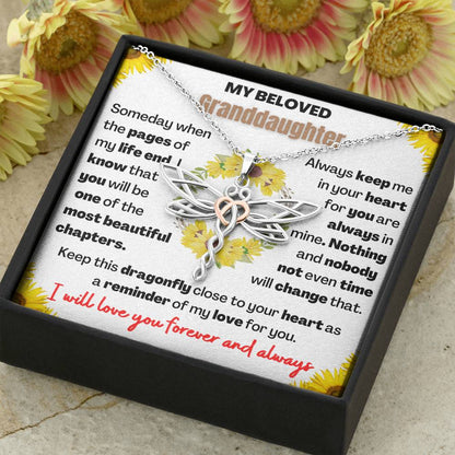 Gift for Granddaughter - Dragonfly Keepsake - Always keep me in your heart
