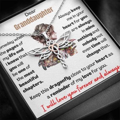Dragonfly Keepsake for Granddaughter - Perfect Gift for Granddaughter to remember her Grandma