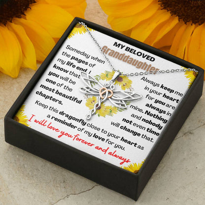 Gift for Granddaughter - Dragonfly Keepsake - Always keep me in your heart