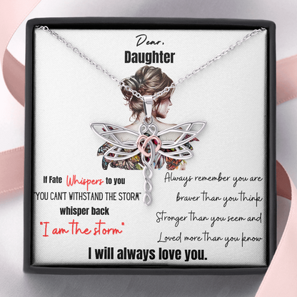 Dear Daughter Dragonfly Necklace from Mom and Dad