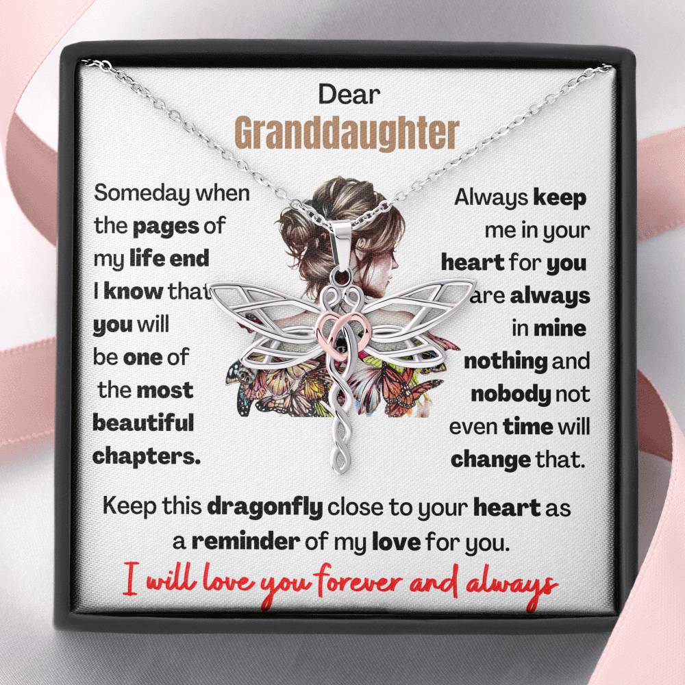 Dragonfly Keepsake for Granddaughter - Perfect Gift for Granddaughter to remember her Grandma