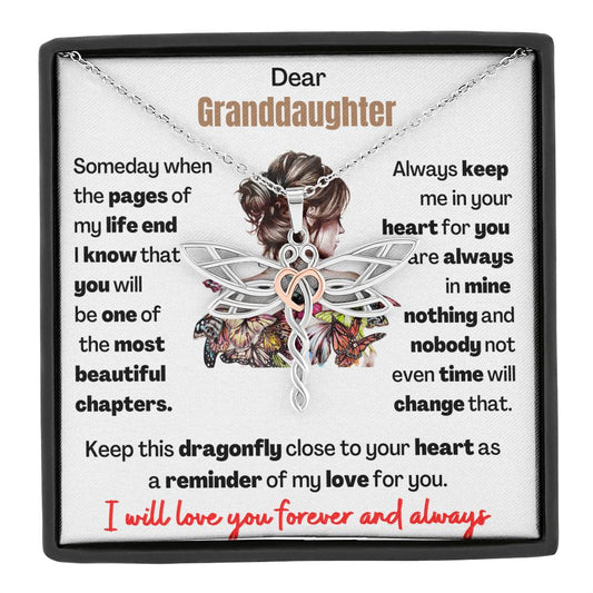 Dragonfly Keepsake for Granddaughter - Perfect Gift for Granddaughter to remember her Grandma