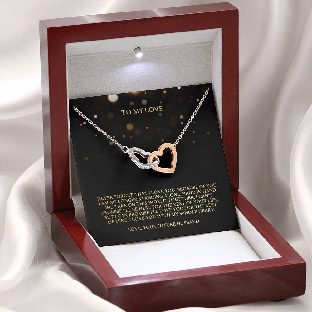 NEVER FORGET THAT I LOVE YOU - CARD Double hearts necklace
