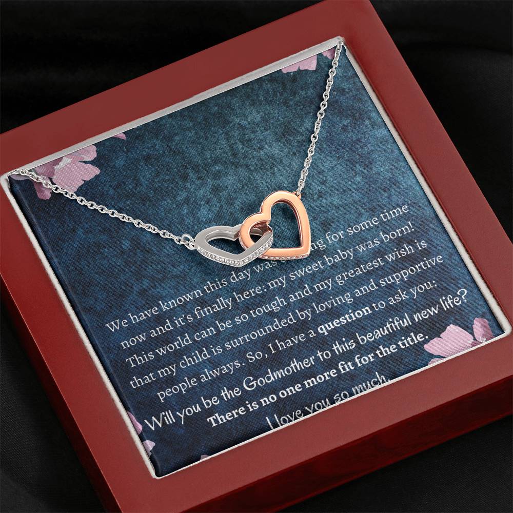 Mother to godmother Double hearts necklace