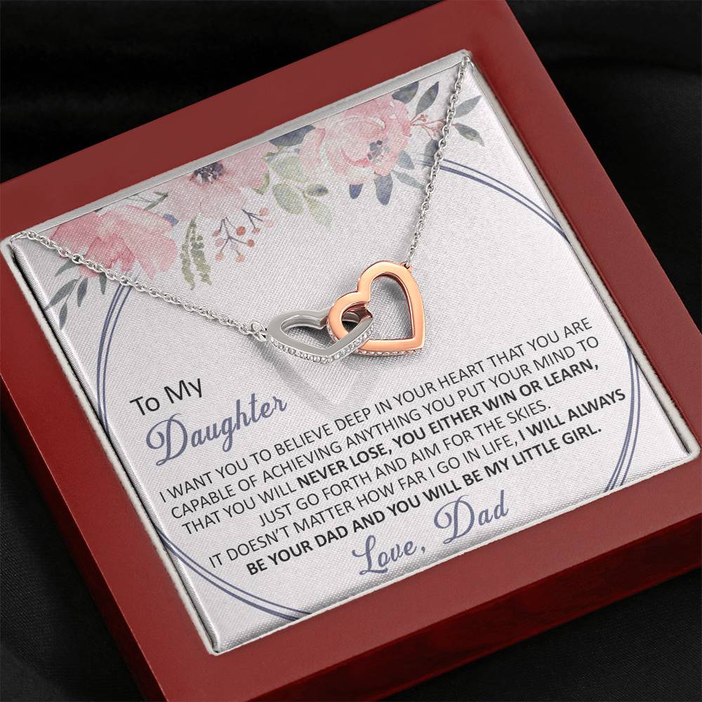 Dad to daughter 2 Double hearts necklace