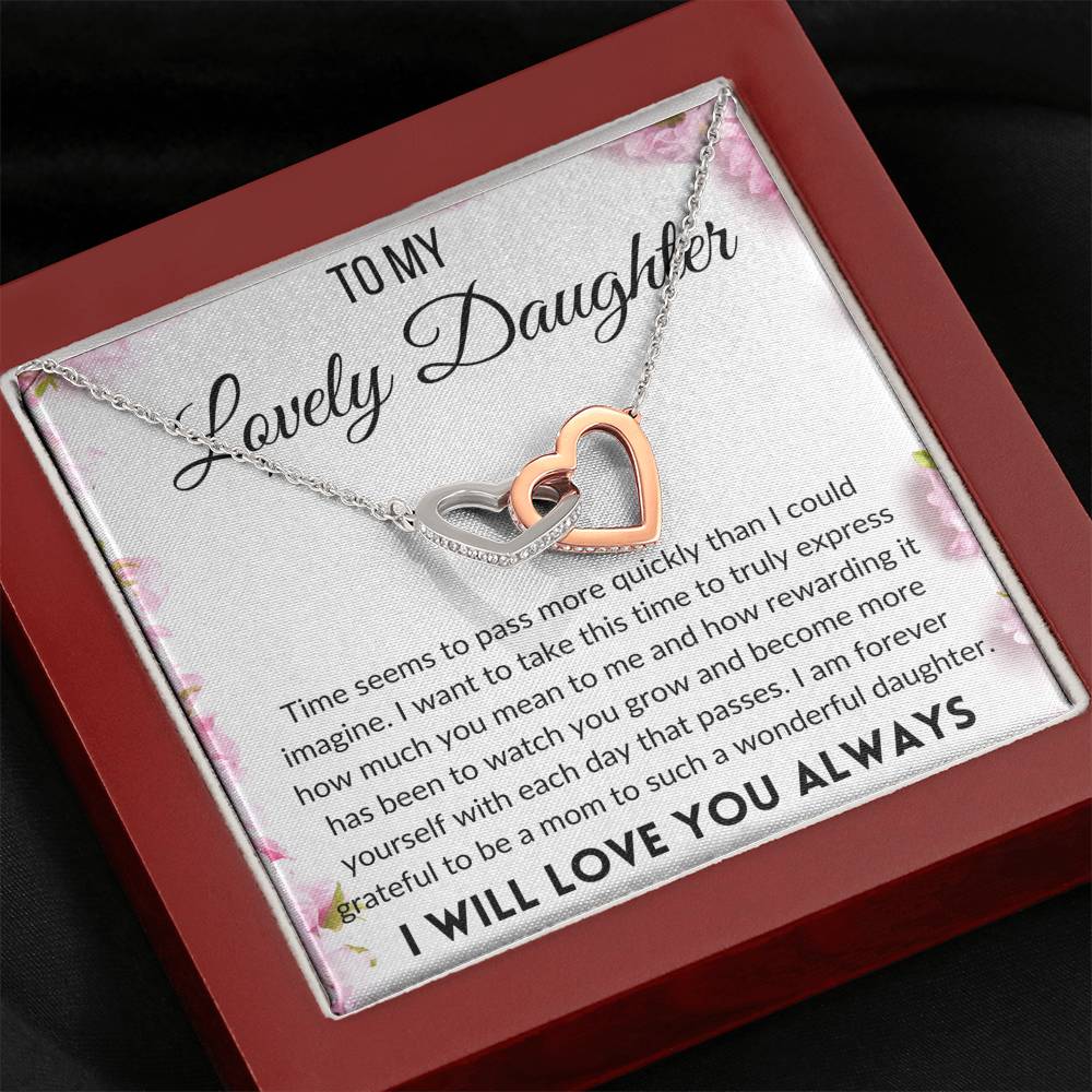 Badass Daughter (89) Double hearts necklace