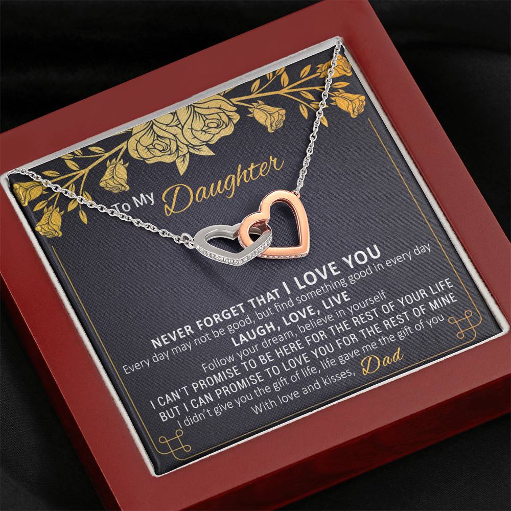 Dad to Daughter 1 Double hearts necklace