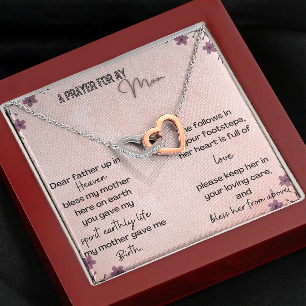 Gift For Mom For Mother's Day / Mom's Birthday / Christmas / Easter interlocking heart necklace with card