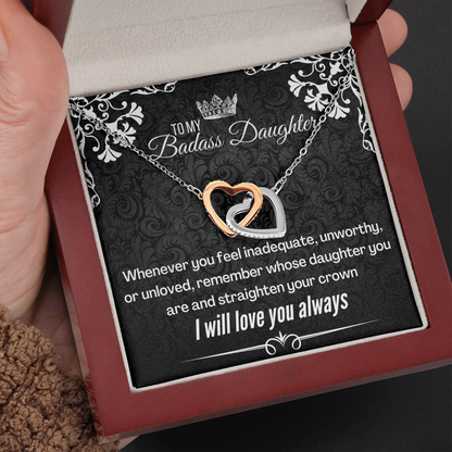 To My Badass Daughter Necklace from Mom and Dad