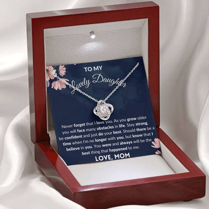 Gift for Daughter - Love Knot Necklace - Never forget that I love you