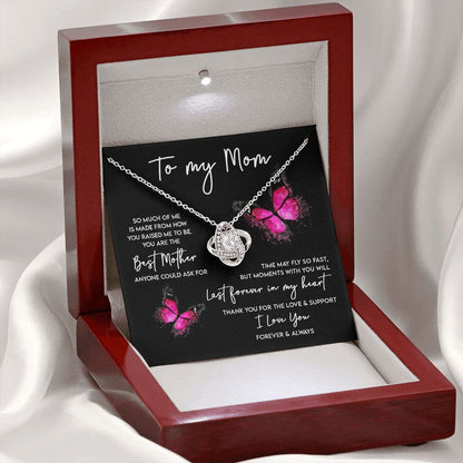 To My Mom - Last Forever in My Heart Love Knot Necklace