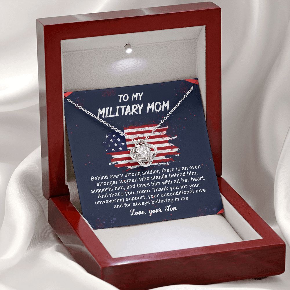 To My Military Mom Love Knot Neclace