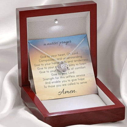 A NURSES PRAYER - CARD Love Knot Neclace