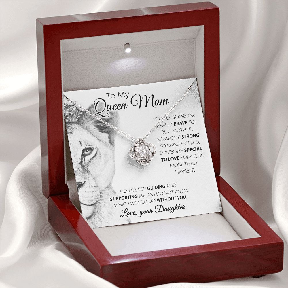 To My Queen Mom Love Knot Neclkace