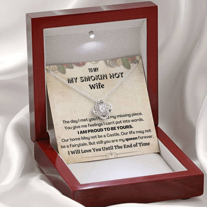 Gift For Wife | 14K gold plated Love Knot Necklace with heartwarming message card.
